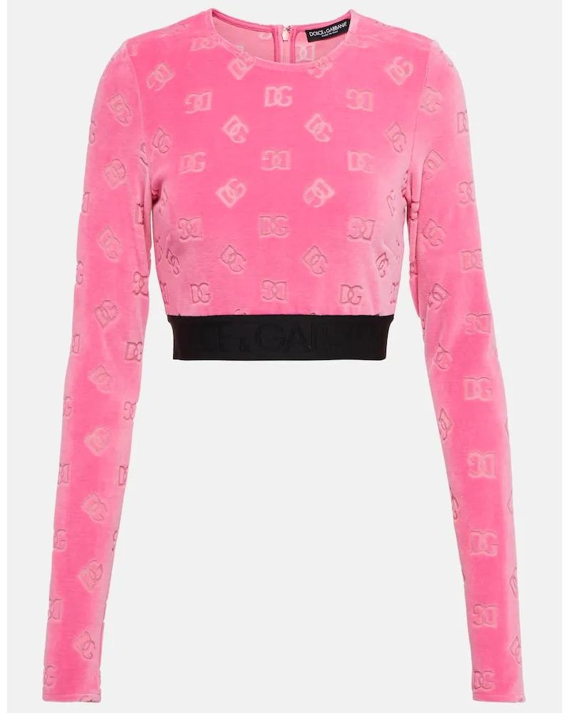 Dolce & Gabbana Cropped-Top aus Baumwolle Pink