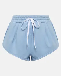 Miu Miu Shorts aus Baumwoll-Jersey Blau