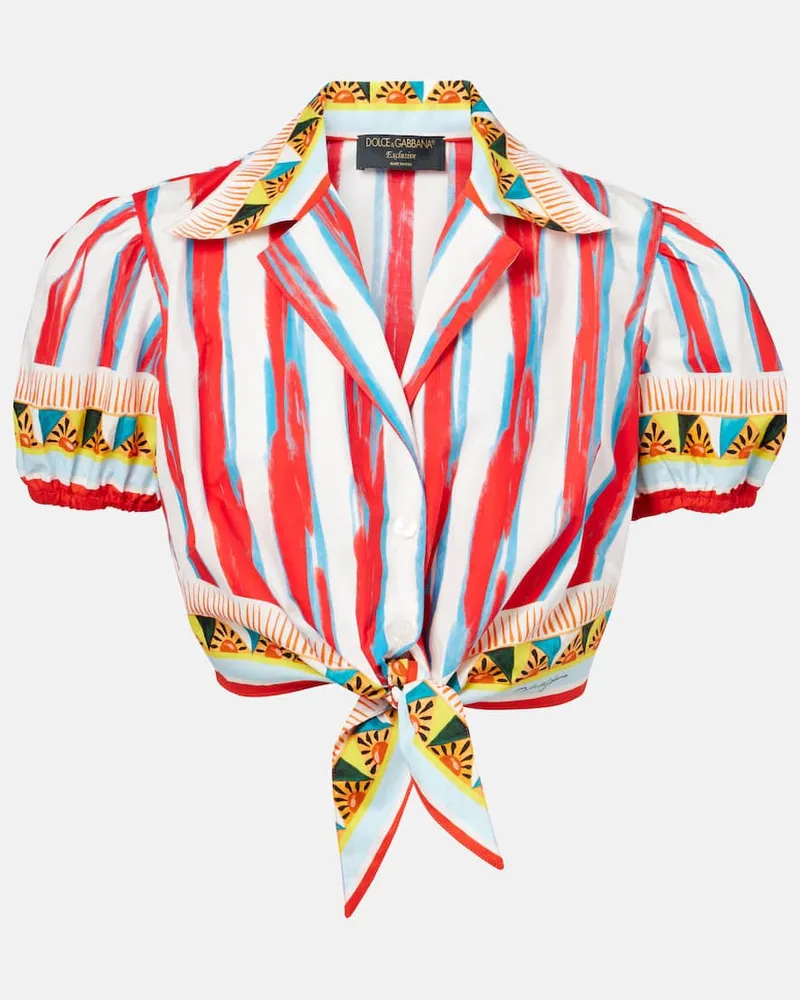 Dolce & Gabbana Cropped-Hemd aus Baumwolle Multicolor