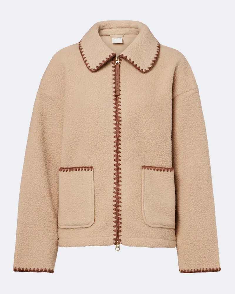 Varley Cardigan Ruiko aus Teddyfleece Beige