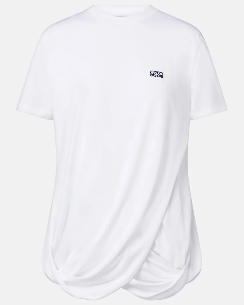 Loewe T-Shirt Double L aus Baumwoll-Jersey Weiß