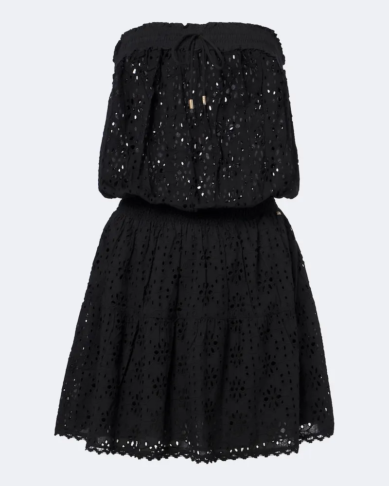 Melissa Odabash Off-Shoulder-Minikleid Colette aus Baumwolle Schwarz