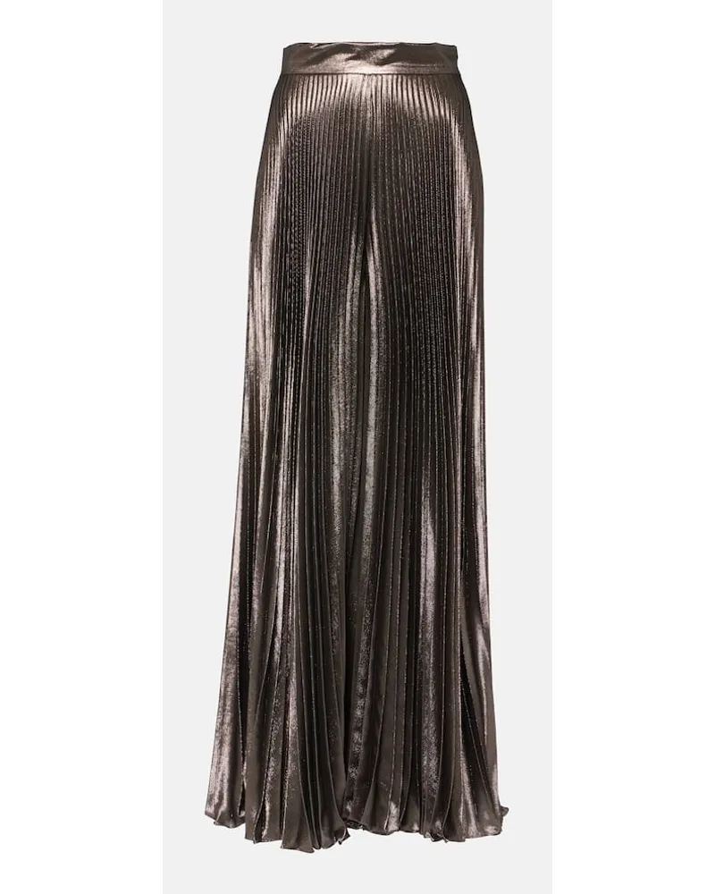 Max Mara Weite Hose Elegante Panteon aus einem Seidengemisch Braun