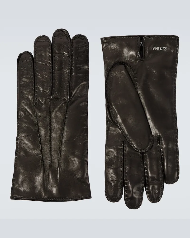 Ermenegildo Zegna Handschuhe aus Leder Schwarz
