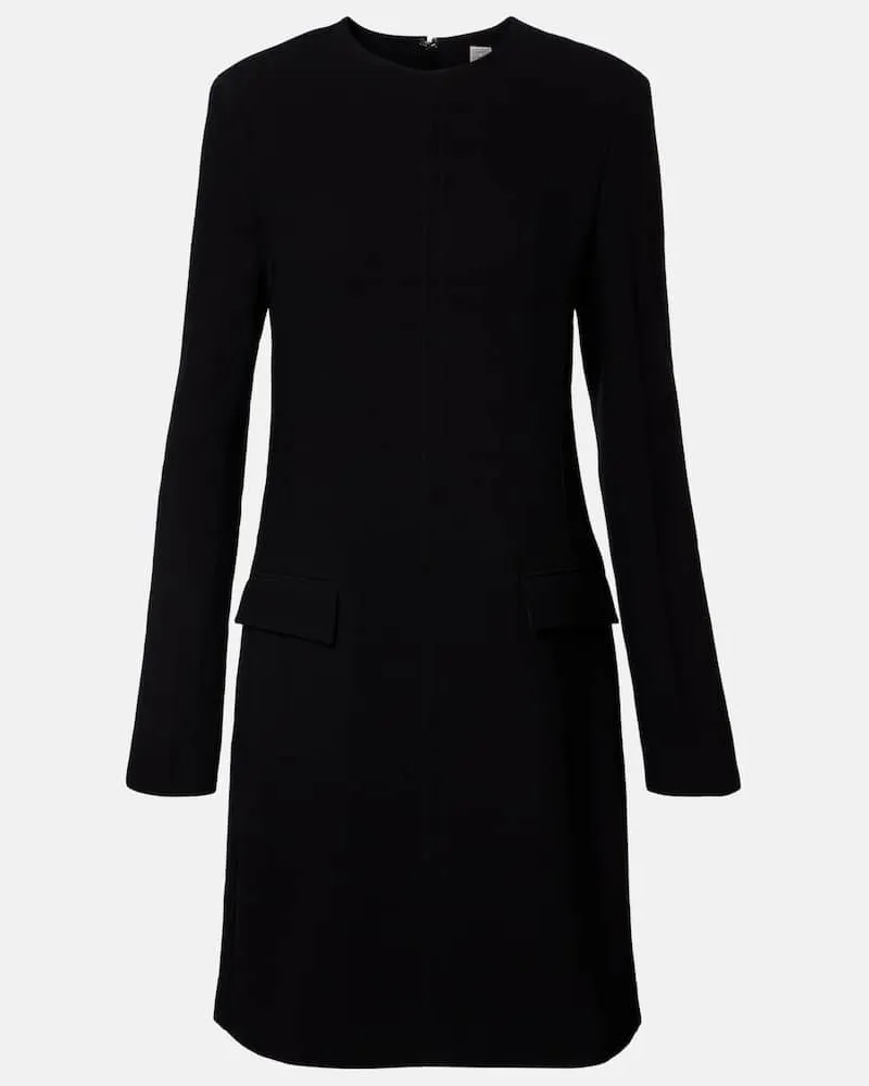 Totême Minikleid Pocket aus Crêpe Schwarz