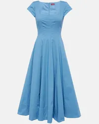 STAUD Midikleid Wells aus Baumwolle Blau