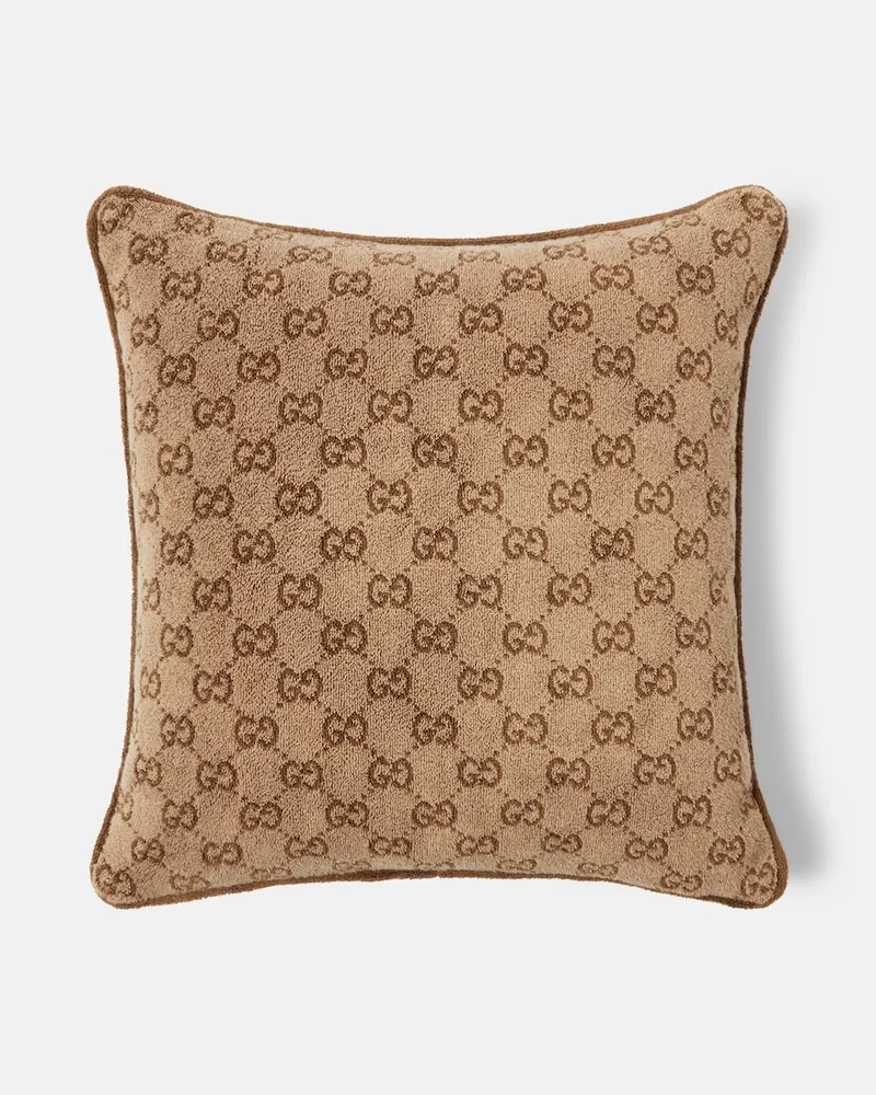 Gucci Kissen GG aus Frottee Beige