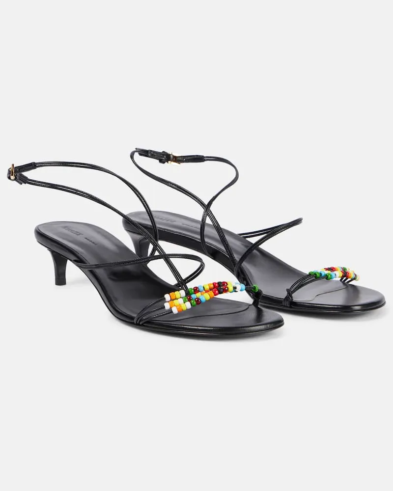 KHAITE Verzierte Sandalen Loop 35 aus Leder Schwarz