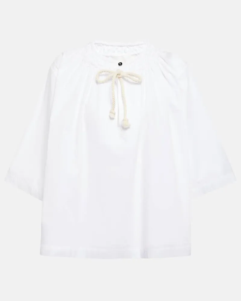 Jil Sander Top aus Baumwolle Weiß