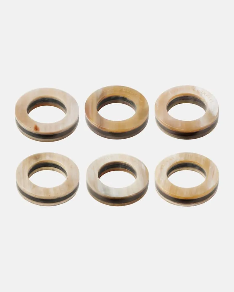 Brunello Cucinelli Set aus sechs Serviettenringen Nude