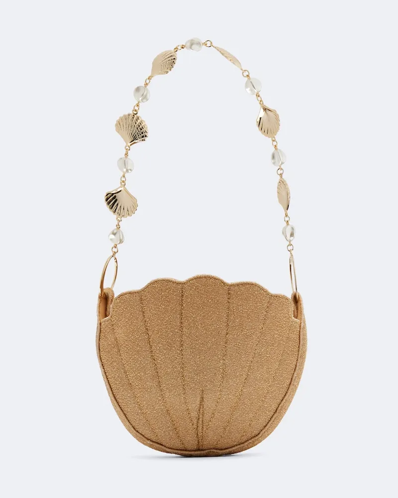 Oséree Oséree Clutch Lumière Small mit Kristallen Gold