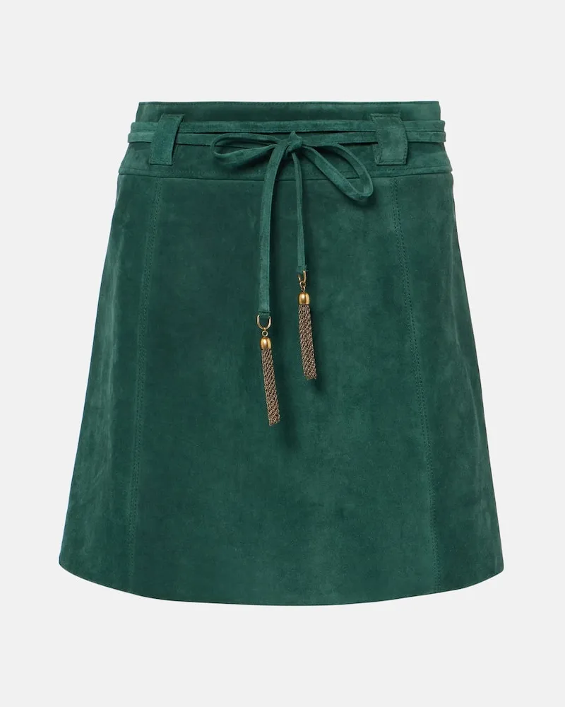 Chloé Chloé Minirock aus Veloursleder Grün