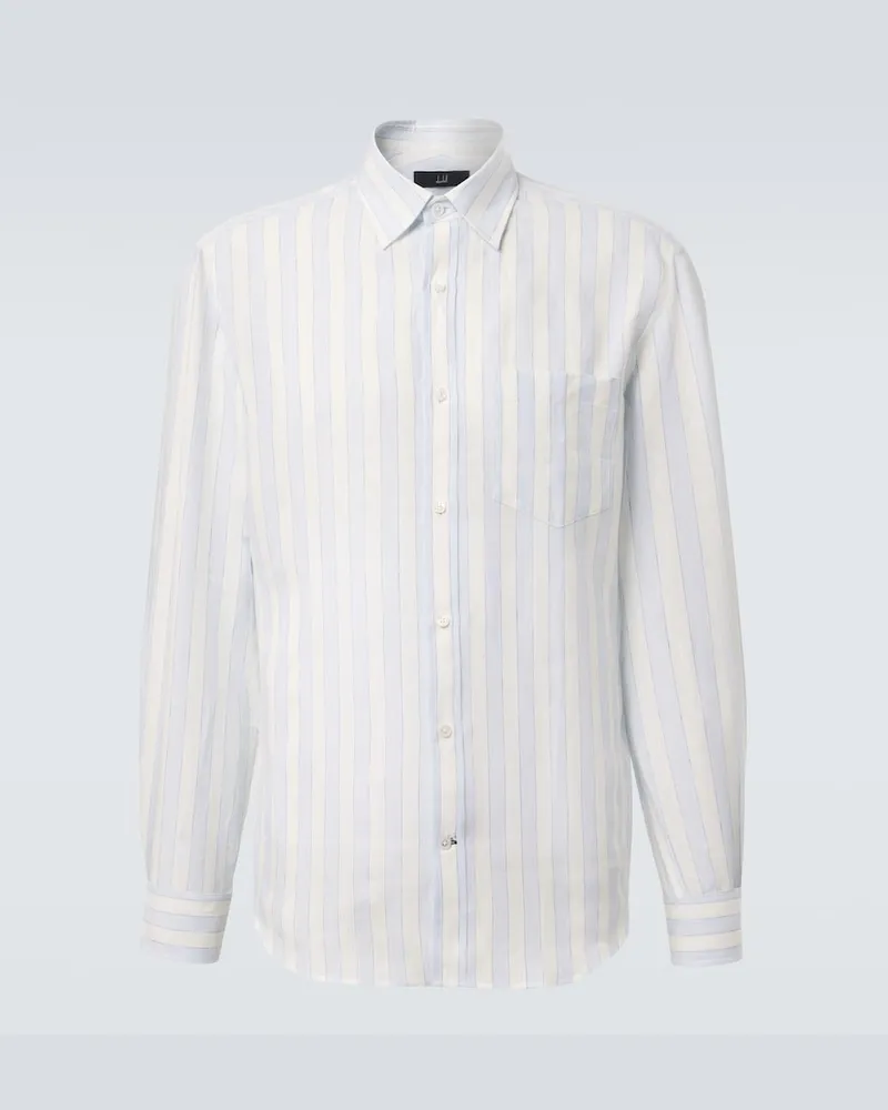Dunhill Hemd aus Leinen Blau