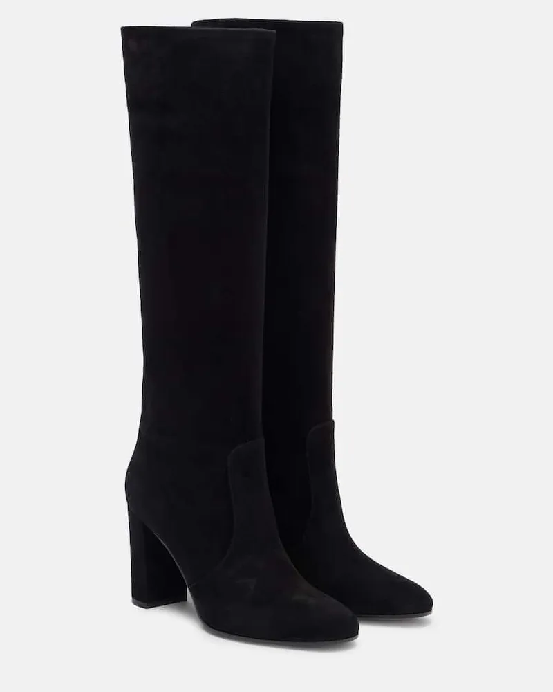 Gianvito Rossi Stiefel Glen 85 aus Veloursleder Schwarz