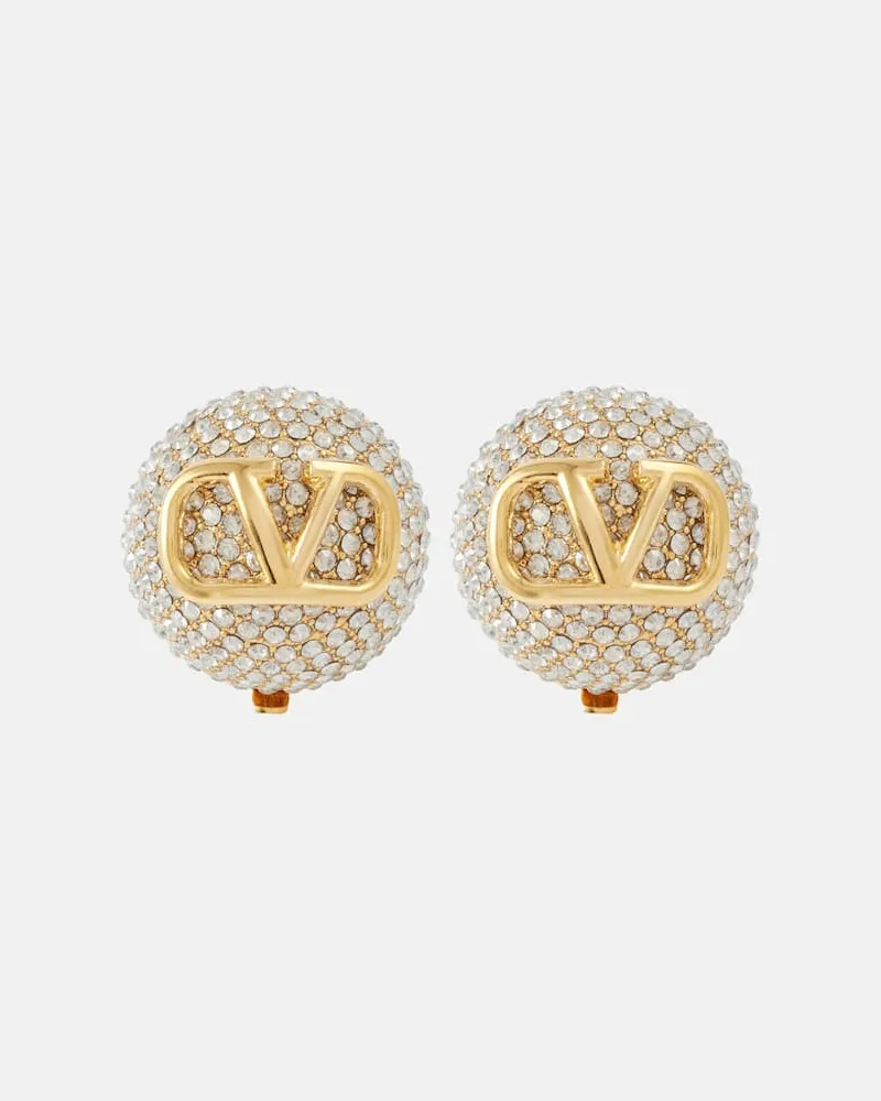 Valentino Garavani Ohrringe VLogo Signature mit Kristallen Gold