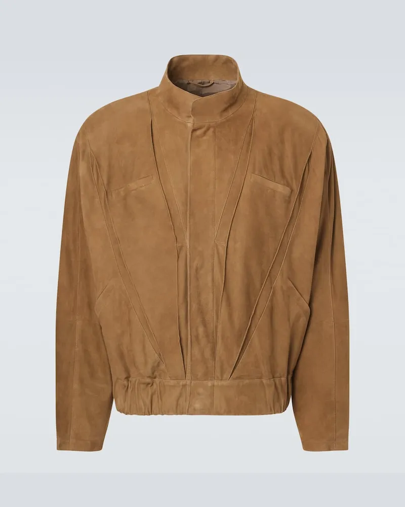 Giorgio Armani Jacke aus Veloursleder Beige