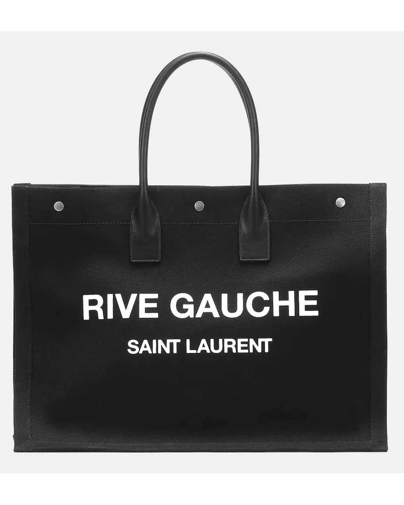 Saint Laurent Tote Rive Gauche aus Canvas Schwarz