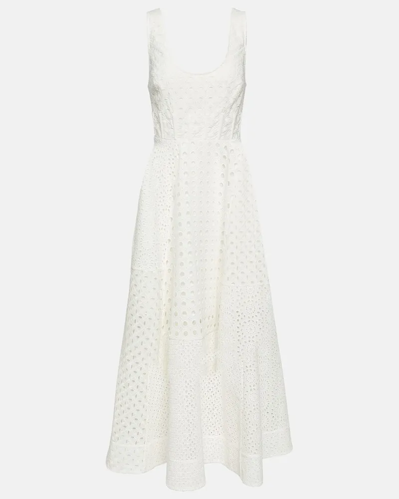 Zimmermann Maxikleid Anglaise aus Baumwolle Weiß