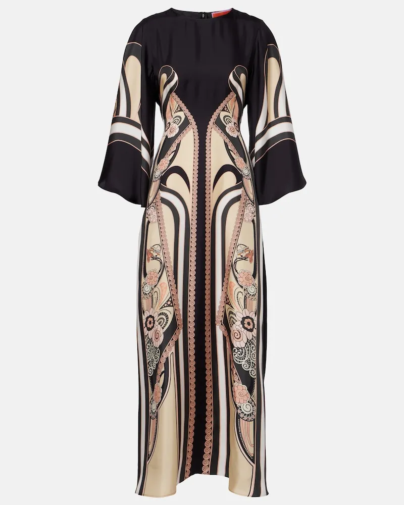 La DoubleJ Bedrucktes Maxikleid Sorella aus Seide Multicolor