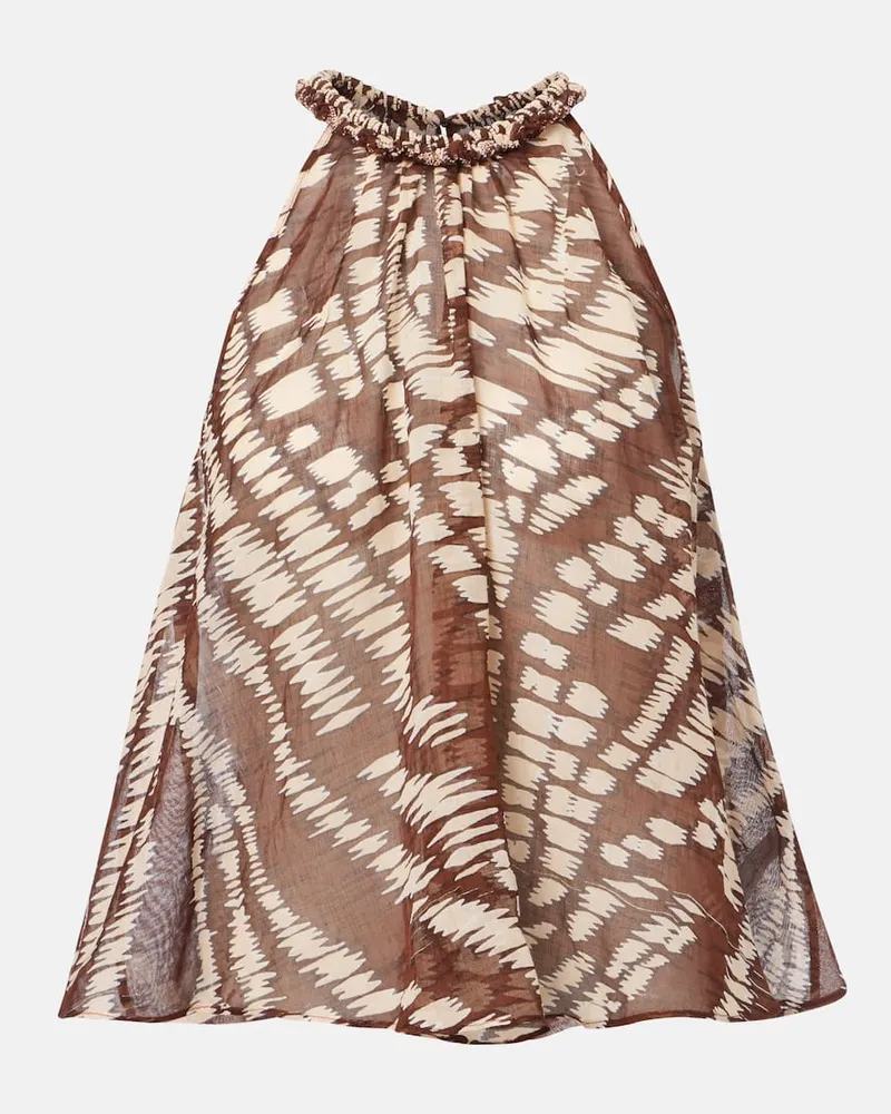 Poupette St Barth Top Cleo aus Baumwolle Braun