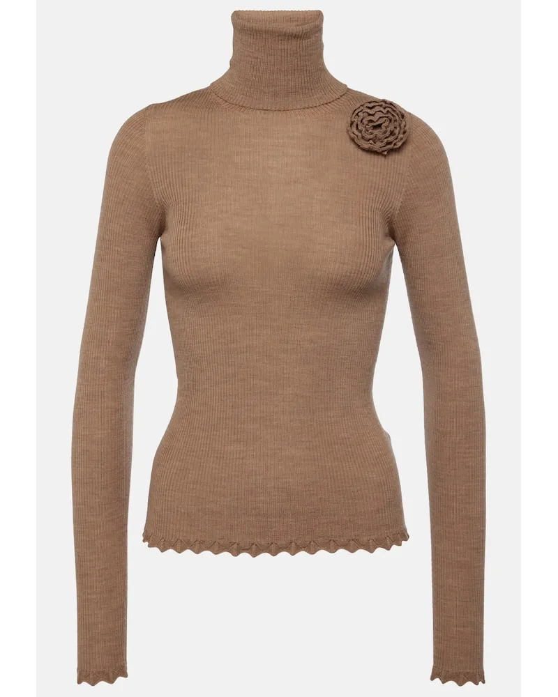 Blumarine Rollkragenpullover aus Wolle Beige