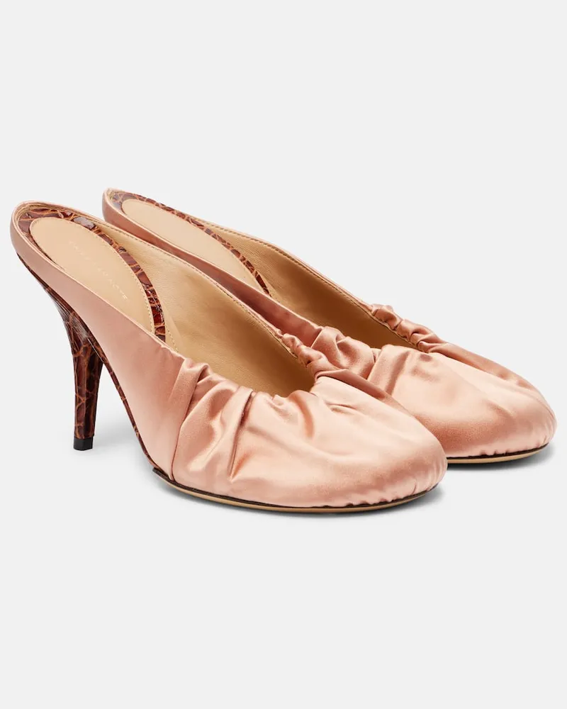 Dries van Noten Mules 90 aus Satin Rosa