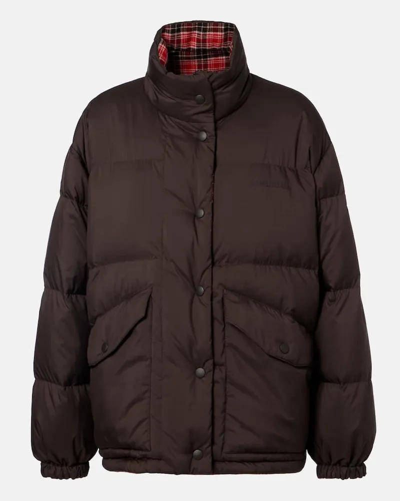 Miu Miu Wendbare Daunenjacke aus Schurwolle Braun