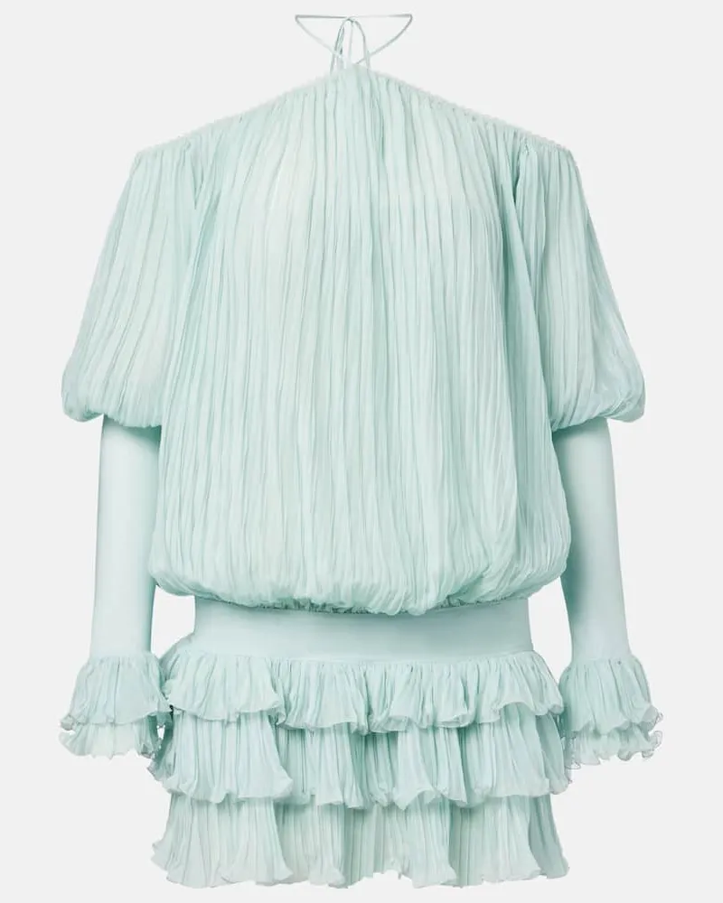 Blumarine Minikleid aus Seidenchiffon Blau