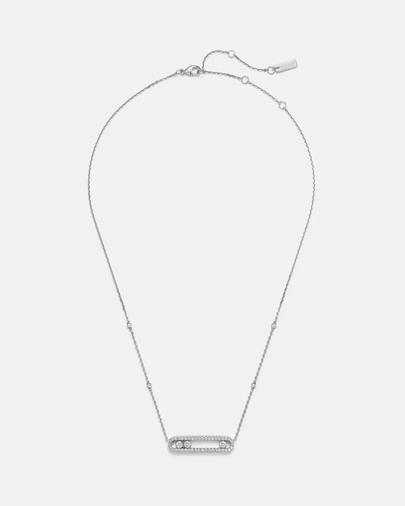 Messika Halskette Move aus 18kt Weißgold mit Diamanten Silber