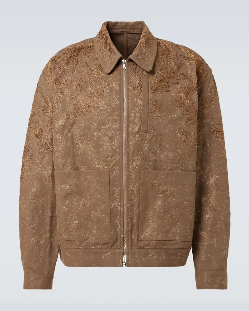 Dries van Noten Blouson aus Baumwolle Braun