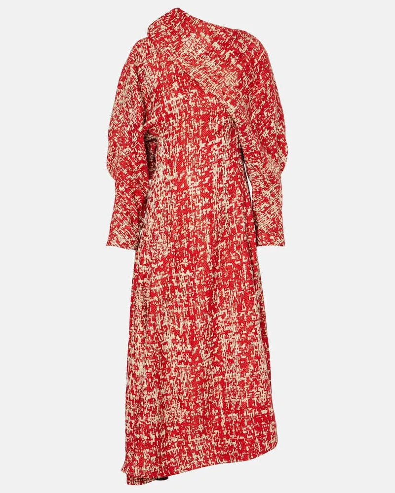 Bottega Veneta Midikleid aus Jacquard Rot