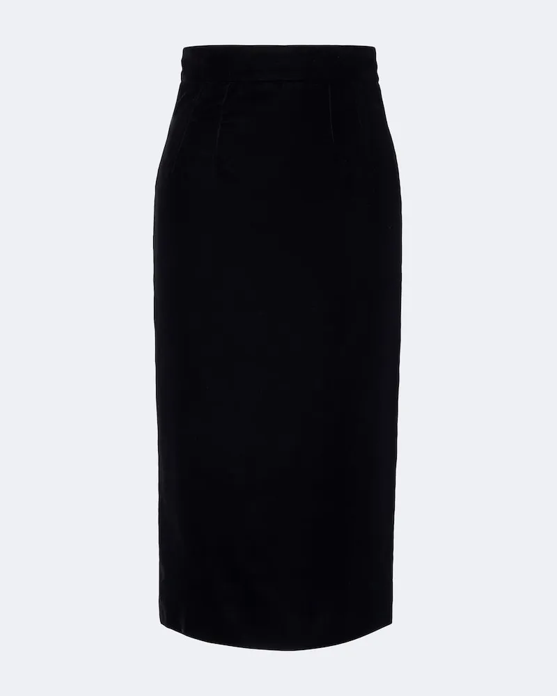 Dolce & Gabbana Bleistiftrock aus Samt Schwarz