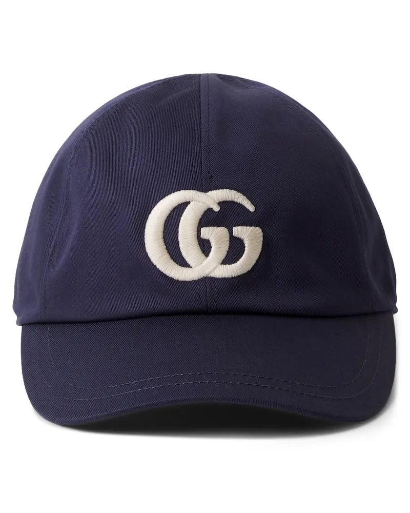 Gucci Baseballkappe GG aus Baumwolle Blau