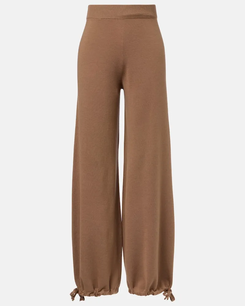 Max Mara Weite Hose aus Wolle Braun
