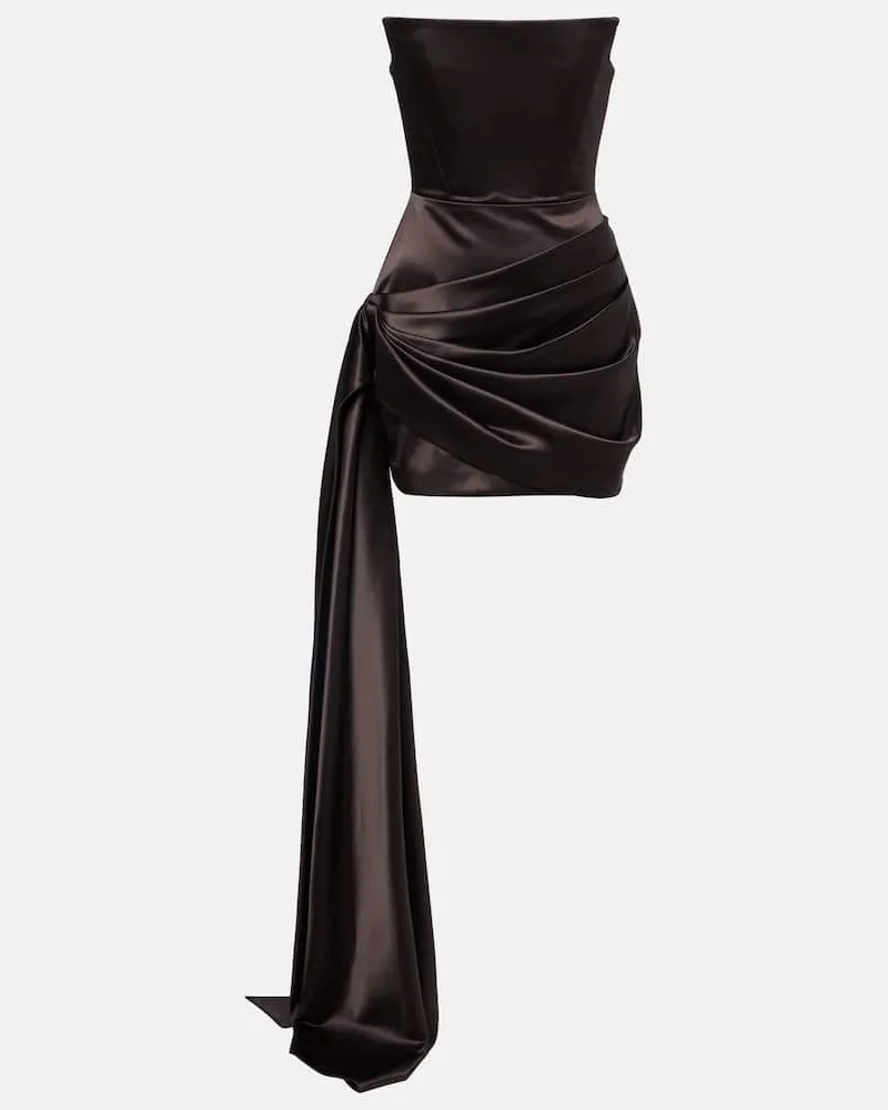 Alex Perry Bustier-Kleid aus Satin Braun