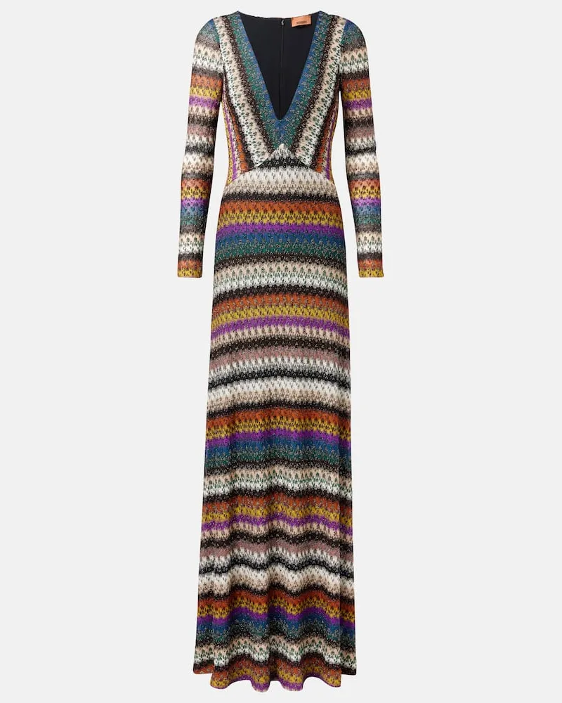 Missoni Maxikleid aus Häkelstrick Multicolor