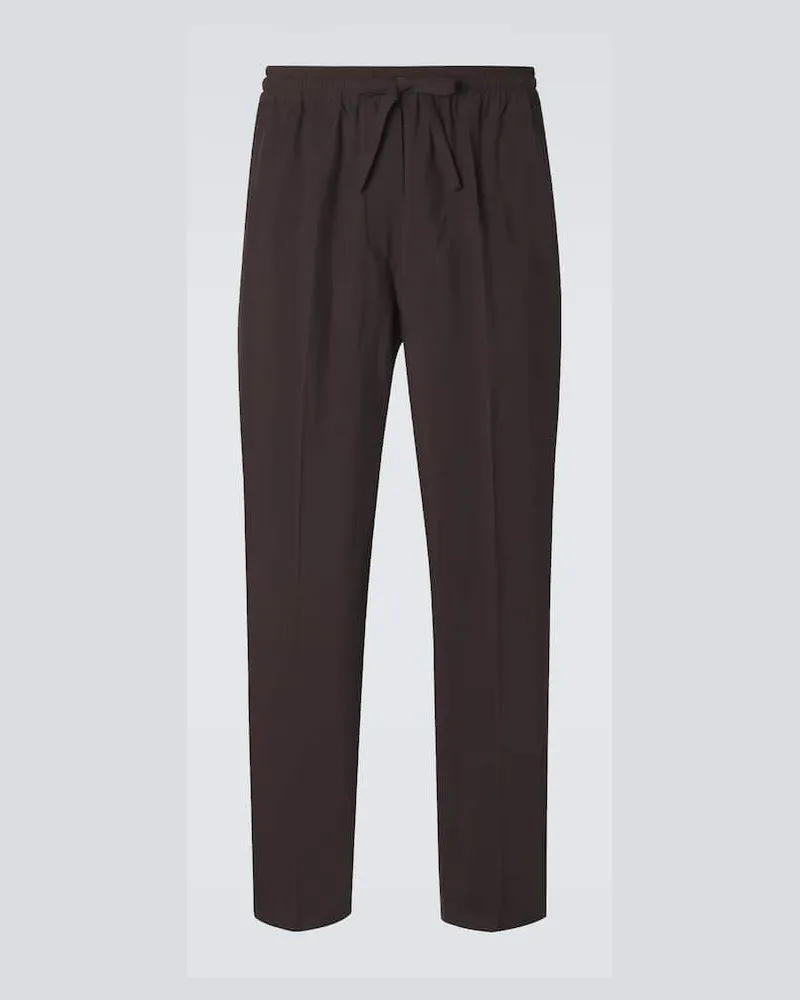 Umit Benan Gerade Hose Selly aus einem Seidengemisch Braun