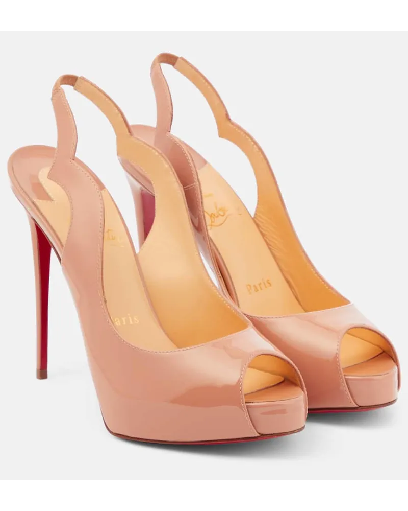 Christian Louboutin Slingback-Sandalen Hot Chick aus Lackleder Beige