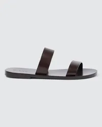 Saint Laurent Sandalen Pepe 05 aus Leder Braun