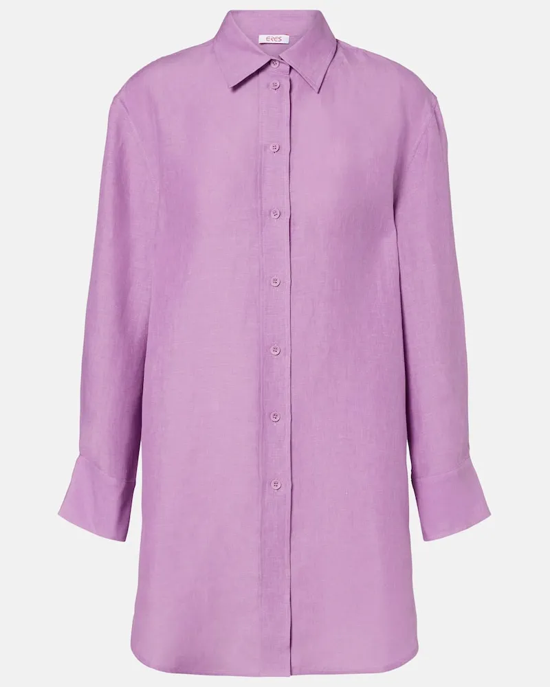 Eres Hemd Mignonette aus Leinen Violett