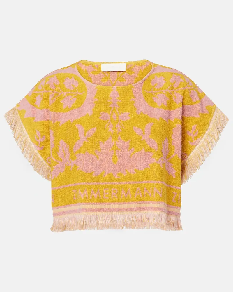 Zimmermann Cropped-Top Wylie aus Baumwollfrottee Gelb