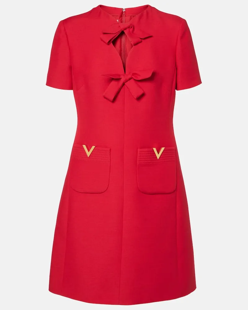 Valentino Garavani Minikleid VGold aus Crepe Couture Rot