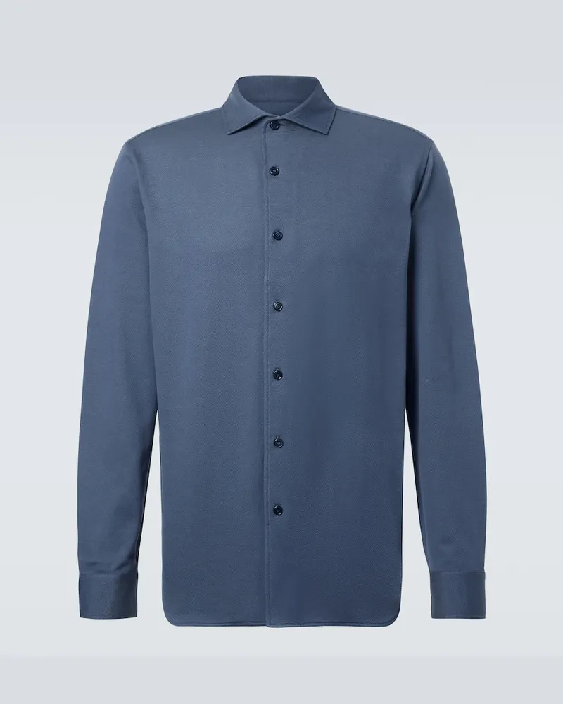 Brioni Hemd aus Baumwolle Blau