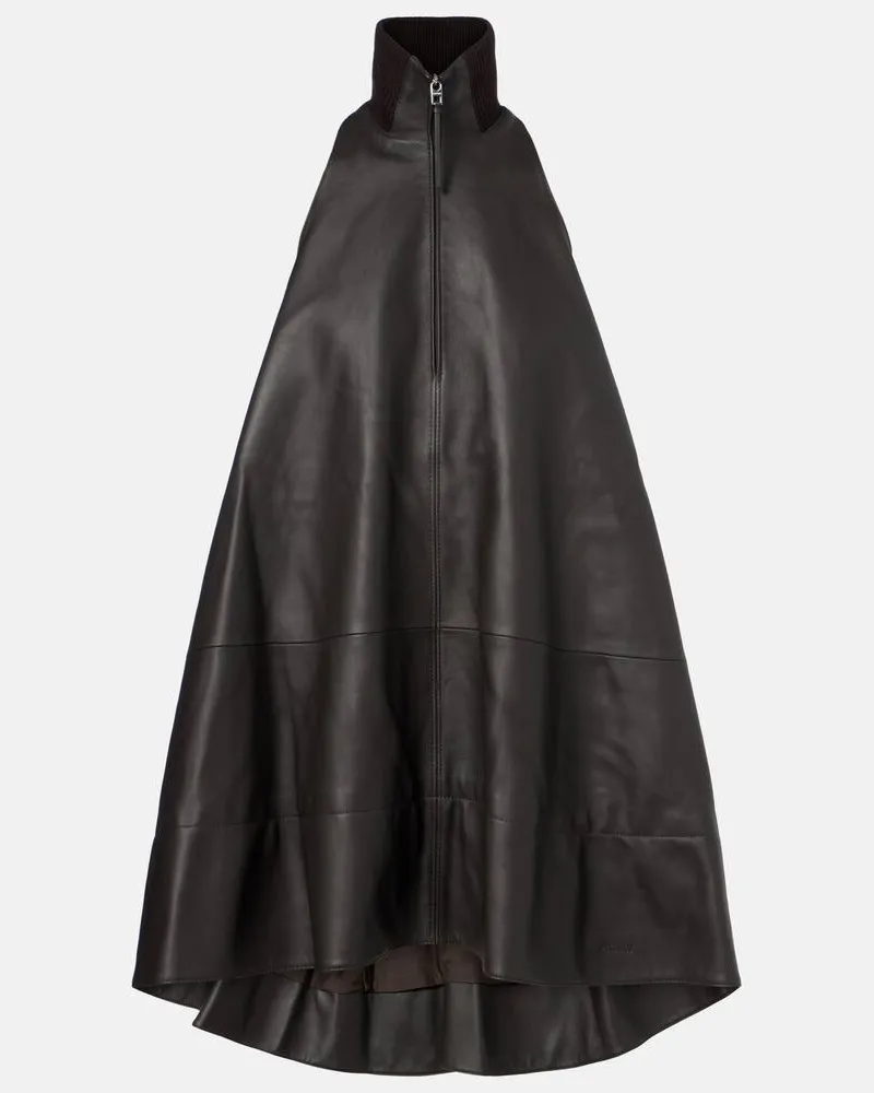 Jacquemus Minikleid Triangle aus Leder Braun