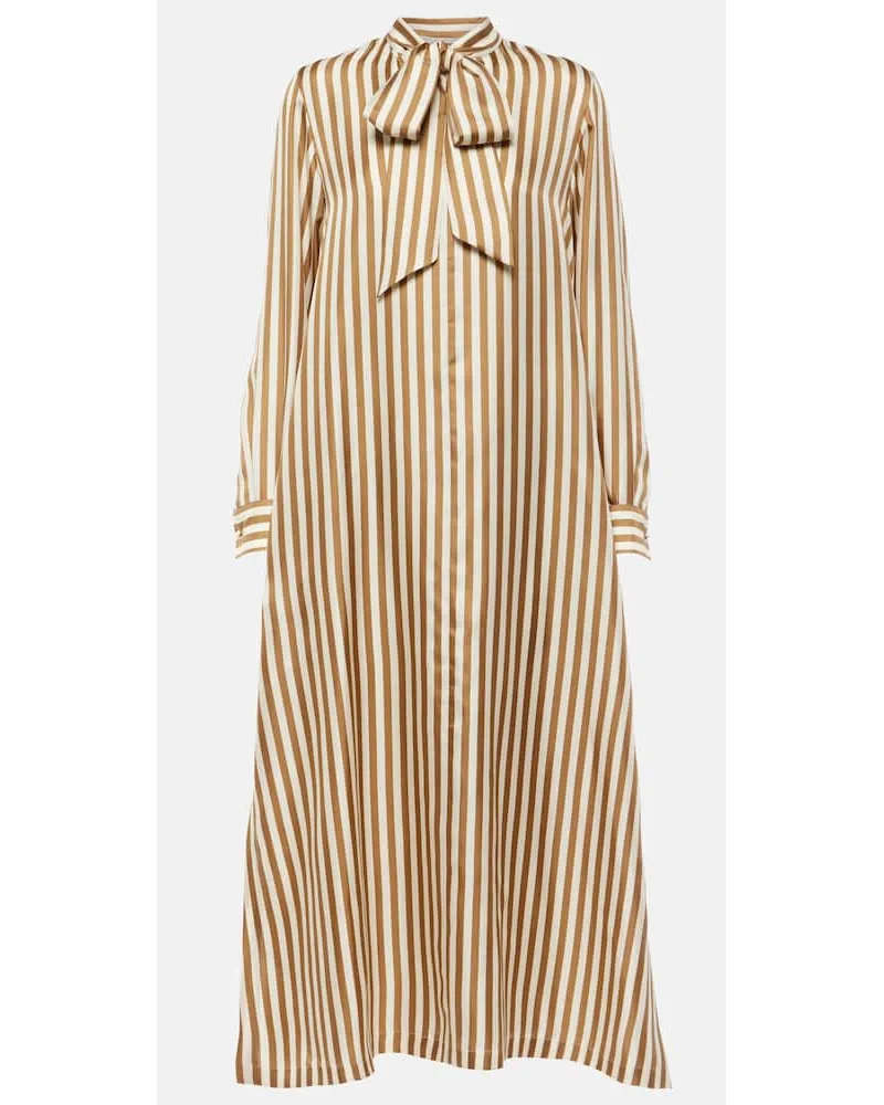 Max Mara Maxikleid Faesite aus Seiden-Twill Multicolor