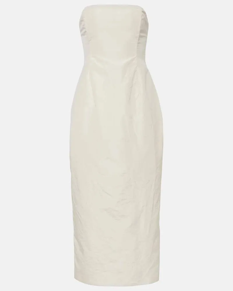 Magda Butrym Midikleid aus Seiden-Taft Neutral