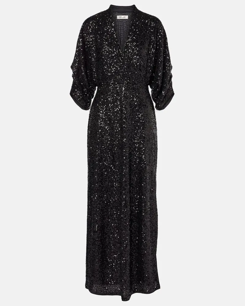 Diane von Furstenberg Maxikleid Jessel mit Pailletten Schwarz