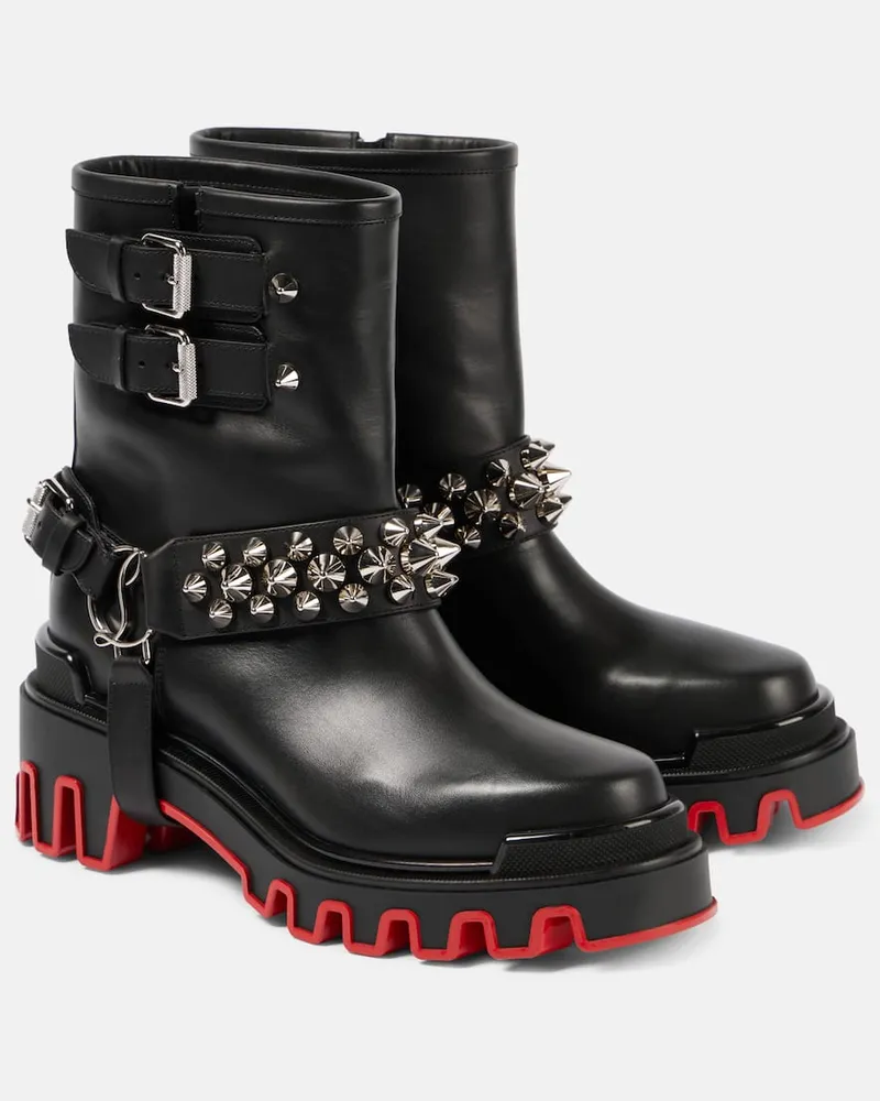 Christian Louboutin Ankle Boots Dune Bike aus Leder Schwarz