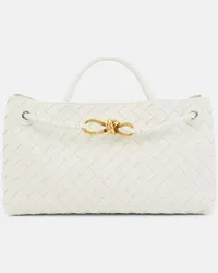 Bottega Veneta Tote Andiamo Small East/West aus Leder Weiss