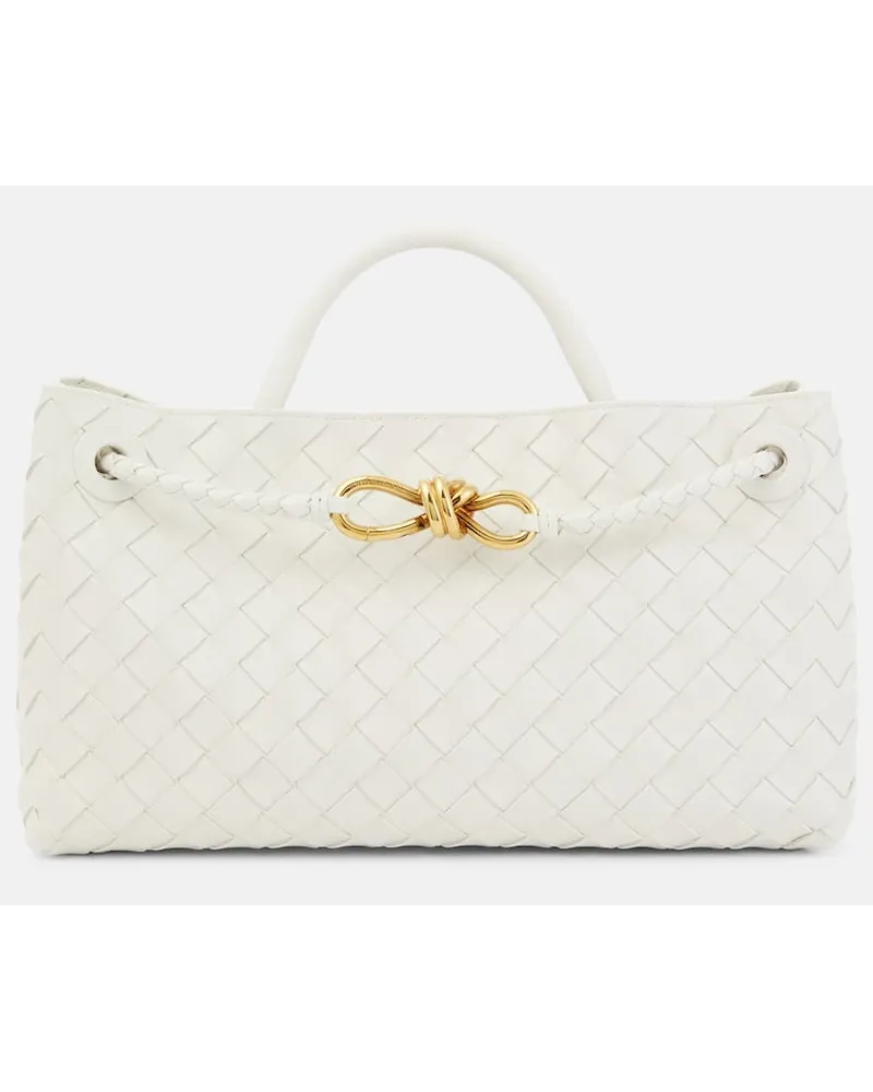 Bottega Veneta Tote Andiamo Small East/West aus Leder Weiss